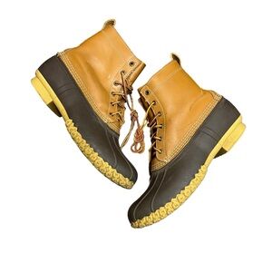 LL Bean Men's Size 12 Maine Hunting Shoe Duck Bean Boots Leather Made In USA